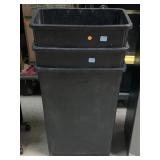 3 Thunder Group Black Plastic waste bins, approx