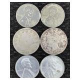 2 V Nickels Incl. 1898 & 1908 W/1943 S & D Steel