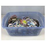 Bin full of sports cards