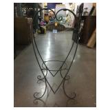 Metal Welcome plant stand, approx 16x30in