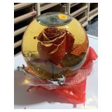 Vtg Rose Globe, approx 5.5in diameter