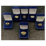 6 Danbury Mint Fashion Rings, Sz 12, Item