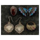 Sterling Silver Jewelry Incl. Rings & More, Tw 28g