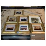 7 Framed photos and prints, approx 16x19in