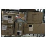 Lighting fixtures, ceiling fan and more in boxes