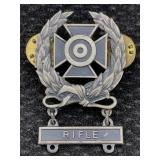 Sterling Us Ww2 Rifle Marksman Pin, Tw 12g, Sz