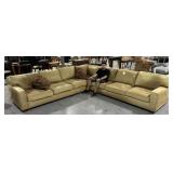 Large Olive sectional couch w/pillows, needs