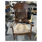 Solid wood rocking chair, approx 41in tall