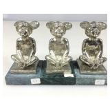 3 Dennis Smith Mickey Mouse Ears Sculptures 5 in