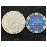 1967 $5 Sterling Casino Chip & $1 Garden Casino