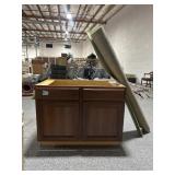 Solid wood kitchen cabinet w/roll of foam, approx