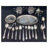 Silver-plated Dishes W/flatware & More