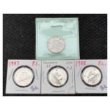 1947 To 1988 Canadian 5¢ Coins In Good Condition