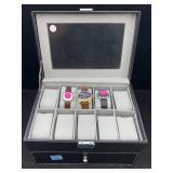 3 Quartz Watches W/watch Case, Not Currently