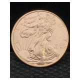 1 Oz Pure Copper, Us Walking Liberty Token Design
