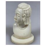 Carved Ivory Head Bust Figurine with Import Paper