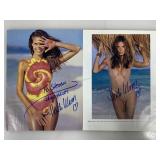 Pair Heidi Klum Autographed Magazine Cut Outs -