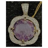 Sterling Vermeil Ruby & Sapphire Pendant, 33.82ct