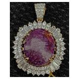 Sterling Vermeil Ruby & Sapphire Pendant, 47.78 Ct