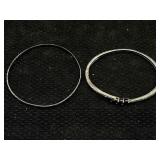 2 Sterling Silver Bracelet W/diam & More, Tw 17.3g