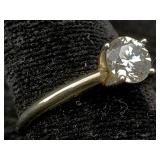 14k Gold Ring W/0.75ct Diamond Solitaire, Tw 2.1g,