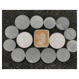 14 Nazi German Reichspfennig Coins Incl. 50, 10, 5