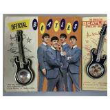 NOS 1964 NEMS The Beatles Guitar Pins on Cards -