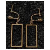 14k Gold Earrings, Tw 1.9g, Sz 1½in Tall