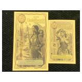 ½ &¼ Idaho Goldback 1/4000th Ozt & 1/2000th Ozt