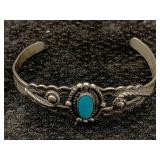 Sterling Silver Cuff Bracelet Signed, Tw 9.6g, Sz