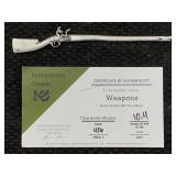 .999 Silver Hc Charleville Musket, Tw 10.3g W/coa,