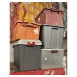5 Storage Containers. Various Sizes