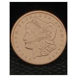 1 Oz Pure Copper, Us Morgan Token Design
