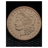 1 Oz Pure Copper, Us Morgan Token Design