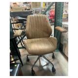 Brown upholstery rolling office chair