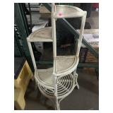 White wood multi-tier plant stand, approx 3ft
