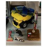 Mickey Mouse Wrist Keychain, Plastic Dump Truck,