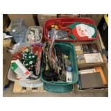 Pallet Of Christmas Decor, Bags, Tree & Books.