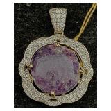Sterling Vermeil Ruby & Sapphire Pendant, 33.82ct