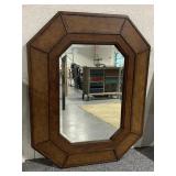 Wood frame octagonal mirror, approx 43x54in