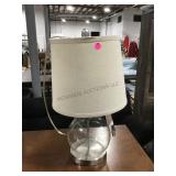 Glass Globe Base Table Lamp. Approx 20in