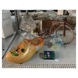 Metal Bicycle Plant Holder, Hand Crafted Wooden