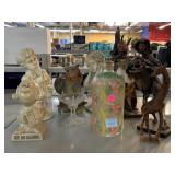 Assorted Statues/Figurines. Owl, Giraffe.