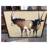 Oryx painting in canvas signed Thompson, approx