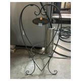 Metal welcome plant pot sign, approx 29in tall