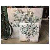 2 Framed prints on canvas, approx 37x37in