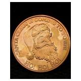 1 Oz Pure Copper Santa Is Coming Token