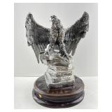 Eagle Sculpture on Attached Wood Base w/ Drawer
