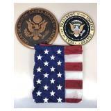 2 Presidential Seal Wall Plaques & 3x5 Valley