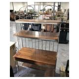 6ft Tall Bakers Rack with Wood Shelves - Metal